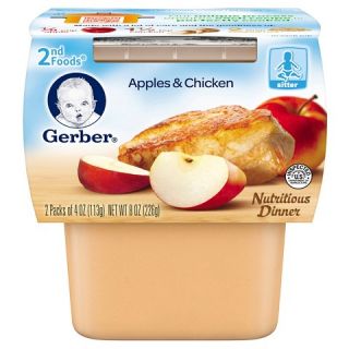 Gerber Baby 2nd Foods Apples & Chicken 3.5 oz 2 pk