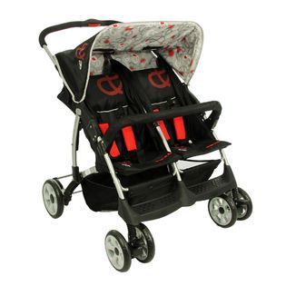 Dream On Me Family Collection Side By Side Stroller Red/Black