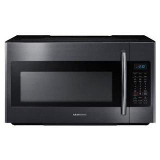 Samsung 30 in. W 1.8 cu. ft. Over the Range Microwave in Black Stainless with Sensor Cooking ME18H704SFG