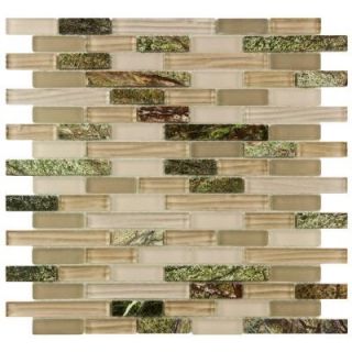 Merola Tile Tessera Piano Rainforest 11 3/4 in. x 12 in. x 8 mm Glass and Stone Mosaic Wall Tile GDXTPNRF