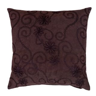 Church Hill 17 inch Chocolate Brown Embroidered Decorative Throw