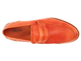 just cavalli penny loafer with rubber sole orange