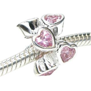 Queenberry Sterling Silver Pink Cubic Zirconia Endless Heart European