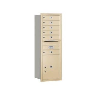Salsbury Industries 3700 Series 48 in. 13 Door High Unit Sandstone Private Rear Loading 4C Horizontal Mailbox with 6 MB1 Doors/1 PL5 3713S 06SRP