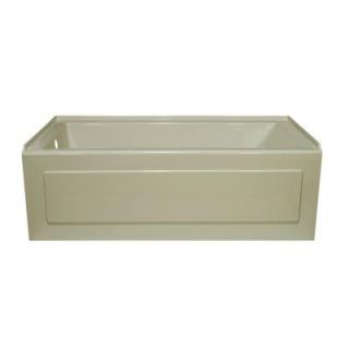 Lyons Industries Linear 5 ft. Whirlpool Tub with Left Drain in Biscuit LLW093260L 00