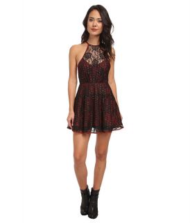 Free People Wish Upon A Star Dress Rich Red Combo