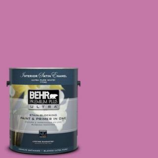 BEHR Premium Plus Ultra 1 gal. #680B 5 Strawberry Freeze Satin Enamel Interior Paint 775301