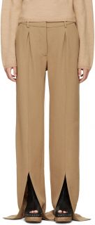 Off White: Tan Wool Vented Trousers