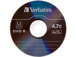 Verbatim M Disc DVD R 4.7GB 4X with Branded Surface   25pk Spindle Model 98908