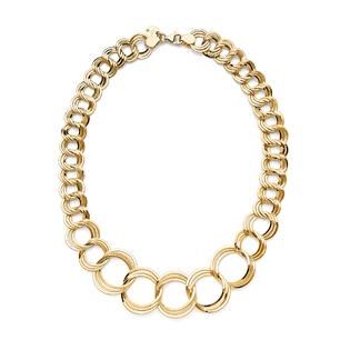 Romanza 18K Yellow Gold Over Bronze Graduated Chain Necklace   Jewelry