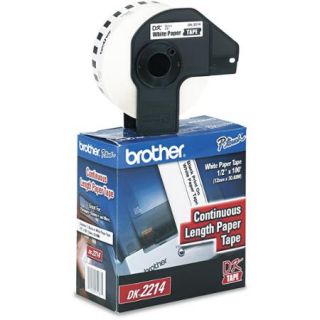 Brother Continuous Paper Label Tape, .47" x 100ft Roll, White