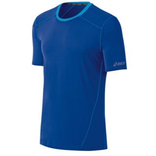 ASICS PR Lyte Short Sleeve T Shirt   Mens   Running   Clothing   Air Force Blue/Atomic