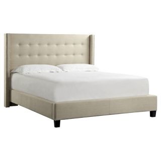 Inspire Q Madison Wingback Platform Bed   Oatmeal (Full)
