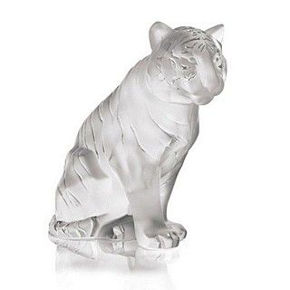 Lalique Sitting Tiger Small, Clear