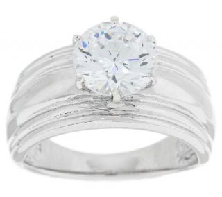 Epiphany Diamonique 2.00 ct Solitaire Wide Band Ring —