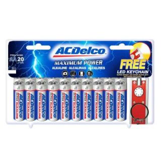 20 of AA ACDelco Alkaline Batteries with Free Keychain AC283