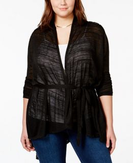 American Rag Plus Size Lace Back Burnout Wrap Cardigan, Only at Macys