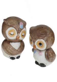 Vintage I Could Eat You Owl Up Shakers in Brown  Mod Retro Vintage Vintage Clothes