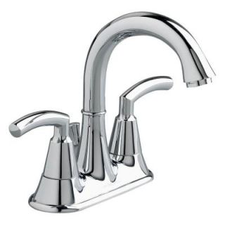 American Standard Triumph 4 in. 2 Handle Mid Arc Bathroom Faucet in Polished Chrome with Speed Connect Drain 7034F