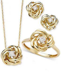Wrapped in Love™ 14k Gold Diamond Earrings, Pendant and Ring