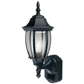 Heath Zenith 180° Black Alexandria Lantern with Curved Beveled Glass HZ 4192 BK