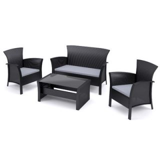 dCOR design Cascade 4 Piece Lounge Seating Group with Cushion