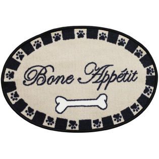 Bone Appetit Oval Pet Mat   17X26   Home   Home Decor   Rugs