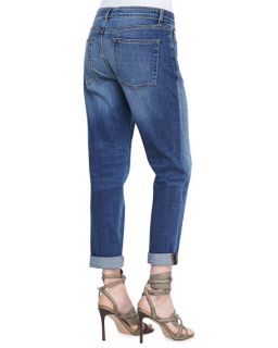 Eileen Fisher Stretch Boyfriend Jeans, Aged Indigo, Womens