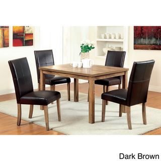 Furniture of America Seline Weathered Elm 5 piece 48 inch Table Dining