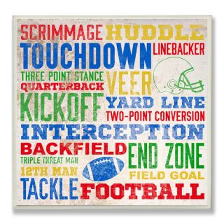 Stupell Industries Football Words Typography Wall Plaque