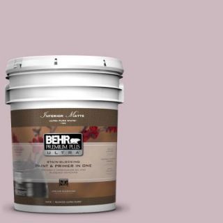 BEHR Premium Plus Ultra 5 gal. #690E 3 Iris Pink Flat/Matte Interior Paint 175005