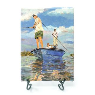 Ocean Lloyd Goes Fishing Giclee Print on Gallery Wrapped Canvas
