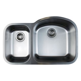 BLANCO Stellar 20.5 in x 31.75 in Refined Brushed Double Basin Stainless Steel Undermount Residential Kitchen Sink