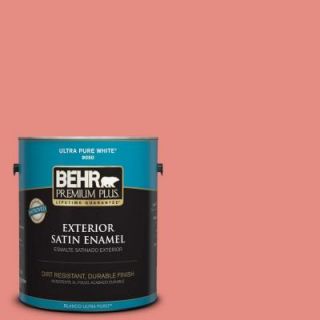 BEHR Premium Plus 1 gal. #190D 5 Peony Pink Satin Enamel Exterior Paint 940001