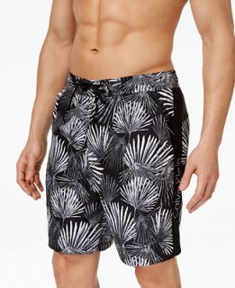 Calvin Klein Mens UV Protection Quick Dry Palm Swim Trunks   Swimwear
