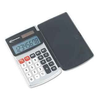 Innovera  Handheld Calculator, 8 Digit, Dual Power, Silver