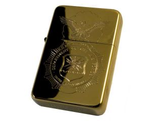 Lighter   Golden Security Police Shield High Polish Brass