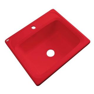 Thermocast Wellington Drop in Acrylic 25x22x9 in. 1 Hole Single Bowl Kitchen Sink in Red 28164