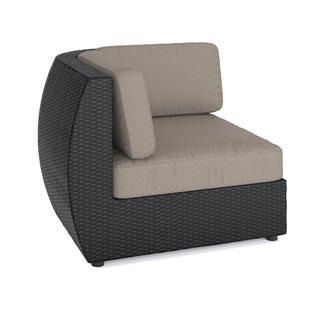 CorLiving Seattle Patio Corner Seat in Textured Black Weave   Outdoor