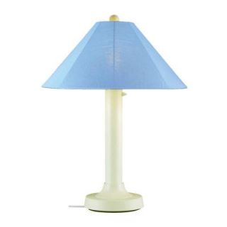 Patio Living Concepts Catalina 34 in. Outdoor Bisque Table Lamp with Sky Blue Shade 39644
