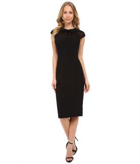 Maggy London Shimmer Lace Sheath with Beaded Collar