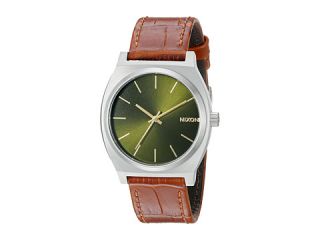 Nixon The Time Teller Leather Saddle Gator