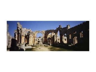 Old ruins of a church, St. Simeon The Stylite Abbey, Aleppo, Syria Poster Print by Panoramic Images (36 x 12)