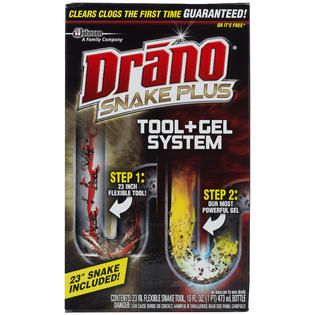 Drano Snake Plus Tool + Gel System Drain Cleaning Kit 2 CT BOX   Food