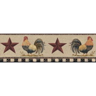 Portfolio II Hen and Rooster 15 x 9 Scenic Border Wallpaper by York