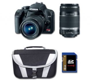 Canon Rebel XS 10.1MP D SLR Camera Kit w/2 Lenses, 4GB SD, Bag —