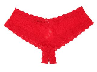 Hanky Panky Signature Lace Crotchless Cheeky Hipster Red