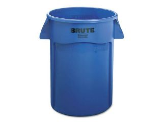 Brute Vented Trash Receptacle, Round, 44Gal, Blue