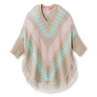 Say What? Girls Poncho Sweater Multicolored