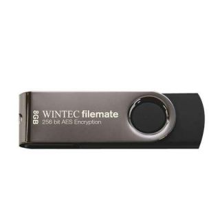 Wintec 3FMUSBN8GWB R FileMate Swivel USB Drive   8GB, USB 2.0, 256 Bit AES Encry